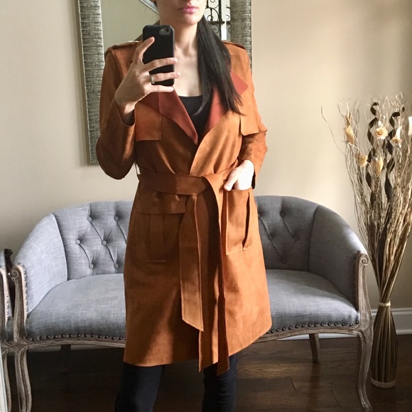 ✨NEW✨ LAST✨Suede Trench Coat - Picture 4 of 7